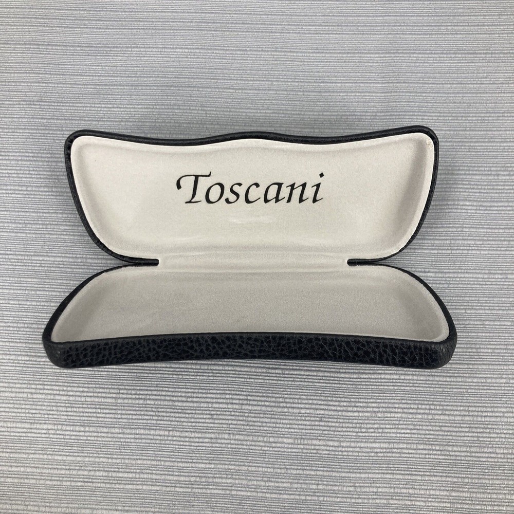 Toscani Pebbled Black Hard Clamshell Eyeglasses Sunglasses Case